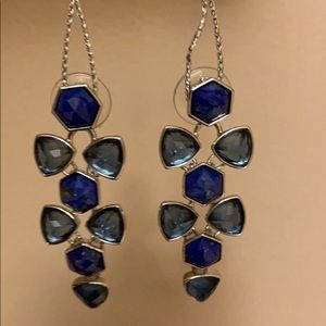 Earrings, blue, unique